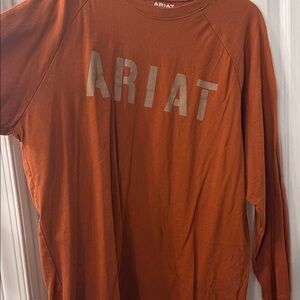 Ariat Long Sleeve Logo Tee - Burnt Orange with Pale Logo